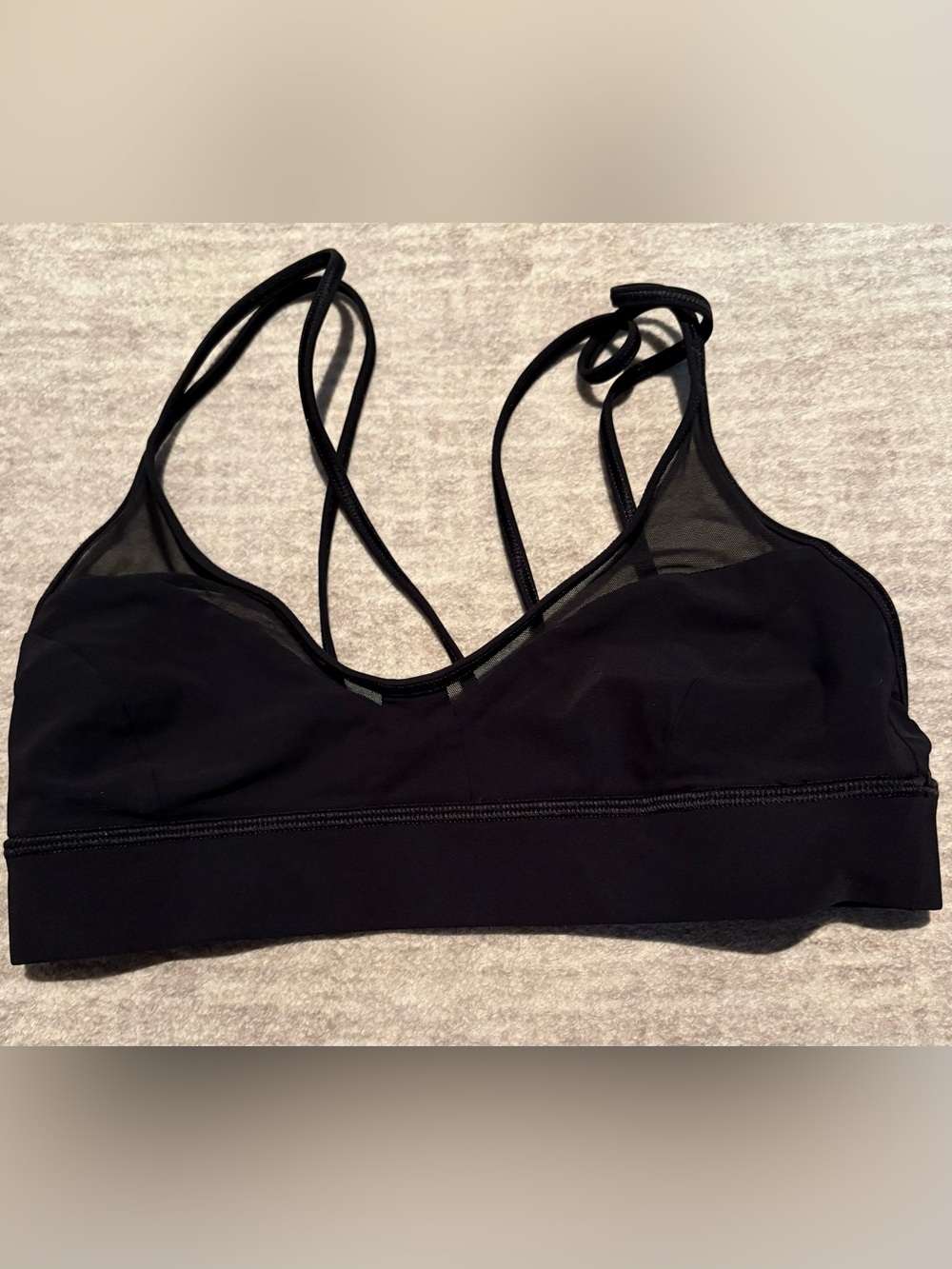 Lululemon Black Strappy Mesh Bralette